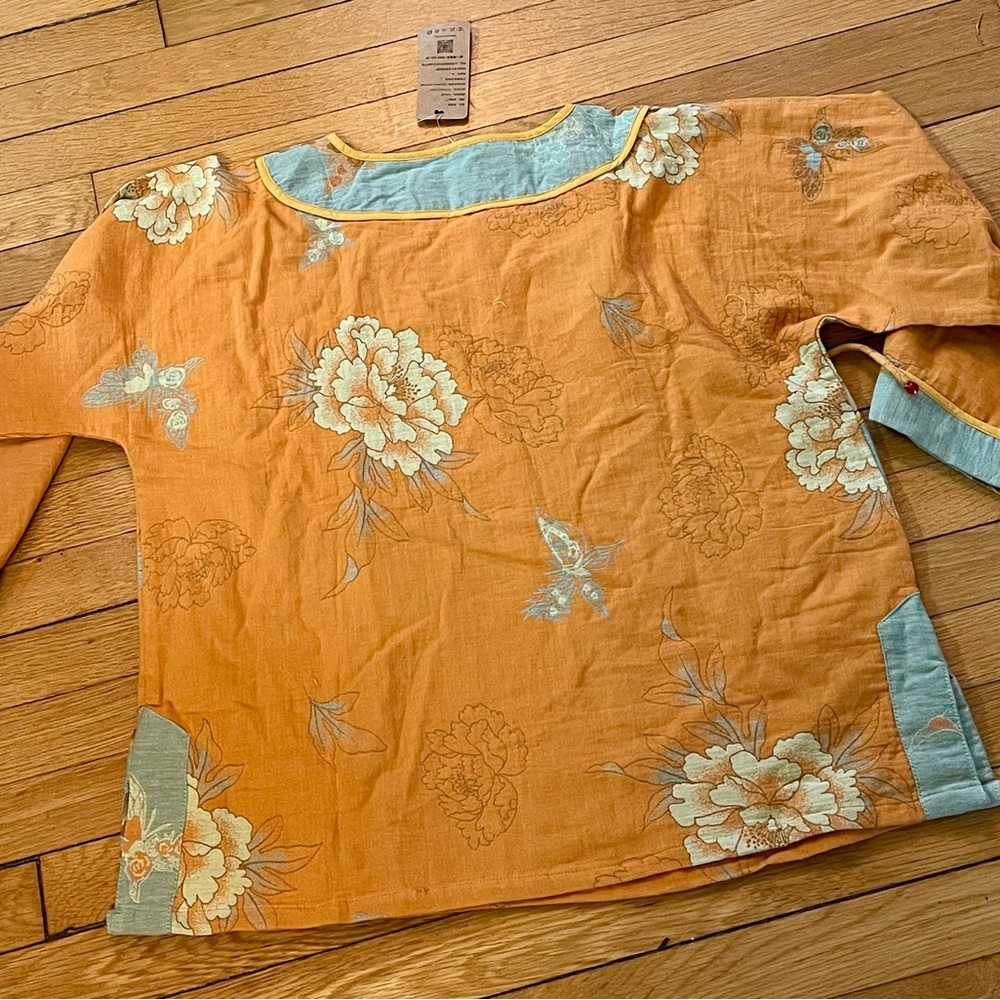 Chinese Floral Set Womens Top Pants Size L/XL - Picture 5 of 9